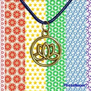 Lotus flower charm necklace